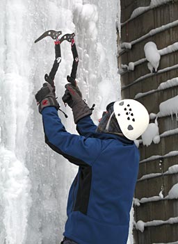 
                    Ice climbing of course requires picks and other sharp devices.
                                            (Katy Floyd)
                                        