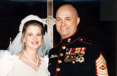 
                    Bill Jones, who was awarded two Purple Hearts for his service in Vietnam, with his daughter Linda Rainer on her wedding day.
                                            (William Jones)
                                        