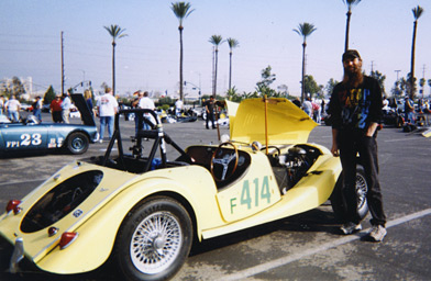 
                    Don Kramer admires a 1940's MG at a recent Irwindale Speedway Swap Meet.
                                            (Pam Kramer)
                                        