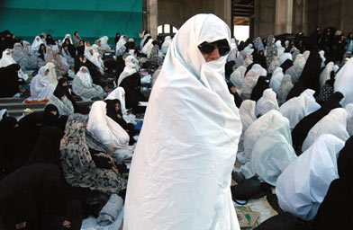 
                    Public prayer in Tehran.
                                            (Yalda Moaiery)
                                        