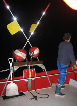 
                    Ernie on the bow of the Ursula B.
                                            (Krissy Clark)
                                        