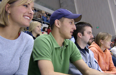 
                    Elaine and Mike at the main event of the pick-a-date: a Komets hockey game.
                                            (Hillary Frank)
                                        