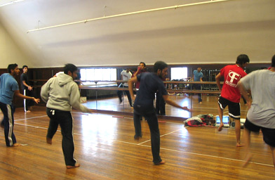 Members of PennDhamaka practice for the competition in a cramped dance studio on the University of Pennsylvania campus.
(Brad Linder)
