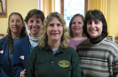 
                    Dale Dennehy (on the far right) runs hers family business, Collela's Grocery, with her 4 sisters in downtown Hopkinton. It's the only supermarket in town.
                                            (Ian Gray)
                                        