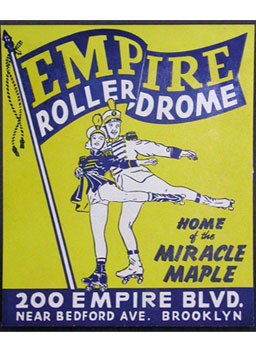 
                    A poster for the rink from back in the day. If you know what the Miracle Maple is, please write and let us know!
                                            (City Lore)
                                        