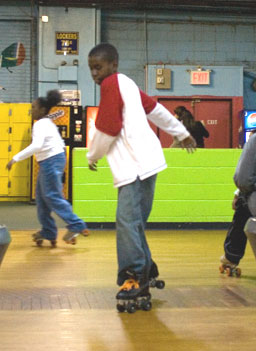 
                    Zye Joseph showes off what he's got on the rink at the Empire Roller Rink in Brooklyn, N.Y.
                                            (Sharon Kendrick)
                                        