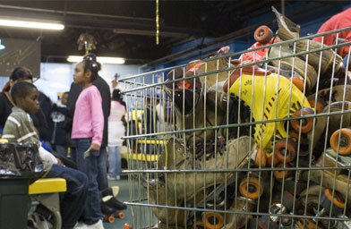 
                    Closing time at the Empire Roller Skate Center -- they'll store the skates in shopping carts.
                                            (Sharon Kendrick)
                                        