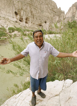 
                    Victor Valdez sings for tips in Boquillas Canyon in Big Bend National Park.
                                            (Michael May)
                                        
