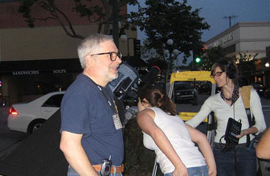 
                    Morris "Mojo" Jones and his wife, Jane, organize the sidewalk astronomy events in Monrovia. They go to this street corner at least once a month with their telescopes.
                                            (Jane Houston Jones)
                                        