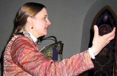 
                    Reverend Paige Blair at St. Matthew's in Hallowell, Maine.
                                            (Bonnie Davis and Helene Maraghy)
                                        