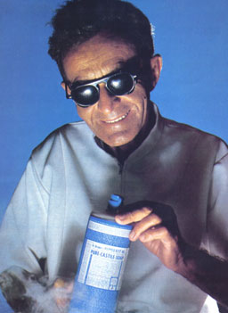 
                    Dr. Emanuel Bronner, a third-generation master soap-maker, holds his iconic soap bottle.
                                            (Dr. Bronner's Soap)
                                        