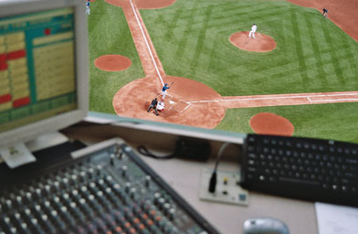 
                    Kaiser's got a great view of the action at home plate.
                                            (Gideon D'Arcangelo)
                                        