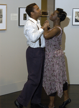 
                    These two Graduate Student actors at the University of Texas, Austin portray Zora Neale Hurston and Langston Hughes in the Voices of the American Twenties as a part of the exhibit.
                                            (Harry Ransom Center)
                                        