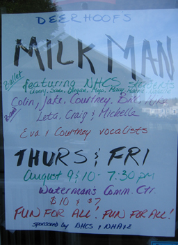 
                    A poster flyer for the Milk Man Ballet.
                                            (Murray Carpenter)
                                        