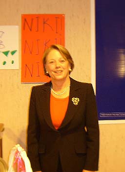 
                    Congressional Candidate Niki Tsongas at her campaign headquarters in Lowell, Mass. Tsongas is the widow of Paul Tsongas, a much beloved former US Senator and presidential candidate who died of cancer in 1997.
                                            (Sean Cole)
                                        