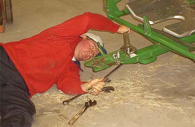 
                    Congressional Candidate Jim Ogonowski at work on the farm he took over for his brother in 2001.
John Ogonowski was killed on September 11th. His was the first hijacked plane to be flown into the World Trade Center.
                                            (Sean Cole)
                                        