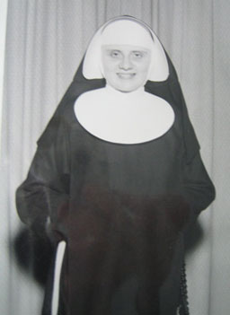 
                    Sister Loretta when she was a young novice. Back then, the habits involved collars and head coverings, in addition to the robe and veil.
                                            (Kelly McEvers)
                                        