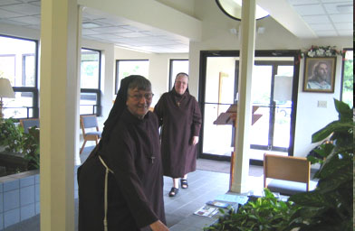 
                    Sisters Dorothy and Josephine. Sister Dorothy recently celebrated 60 years at the convent.
                                            (Kelly McEvers)
                                        