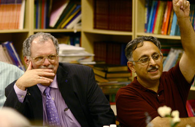 
                    Rick Isserman (left) and Khalid Shah are longtime friends, who helped start the interfaith group.
                                            (Mike Sherwin)
                                        