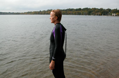 
                    Nanci entering Lake Harriet.
                                            (Sasha Aslanian)
                                        