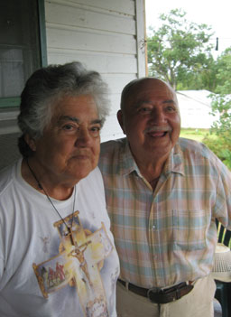 
                    Many Isle de Jean Charles residents have lived here for decades, like Wenseclaus and Dancia Billot.  They've watched the forests of their youth erode - now their home is surrounded by water.
                                            (Eve Troeh)
                                        