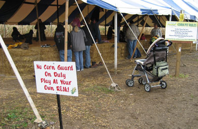 
                    Before you enter the maze, there is a corn pit that people can jump into, a mini-maze and a petting zoo.
                                            (Angela Kim)
                                        