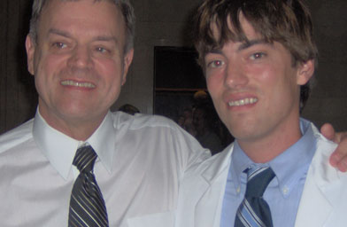 
                    Eric Marty and his dad, Dr. David R. Marty (left), at the Class of 2010 White Coat Ceremony, Creighton University School of Medicine, Omaha, Neb., August 2006.
                                            (Eric Marty)
                                        