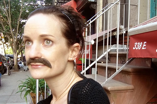 
                    One of the challenges that Jen MacNeil accomplished was wearing a mustache for an entire day while walking the streets of New York City.
                                            (Katina Corrao)
                                        