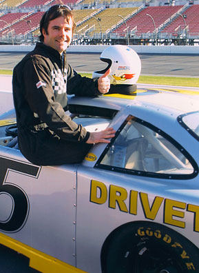 
                    Charlie and Car No. 5. He estimates his top speed was 120 mph.
                                            (Drivetech Racing School)
                                        