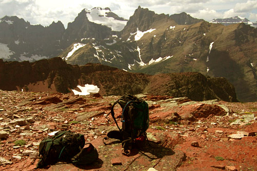 
                    Taking a well-needed rest at the top of Red Gap Pass.
                                            (Michael May)
                                        