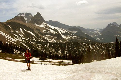 
                    The snow on Swiftcurrent Pass can still be thick in July, even when temperatures are in the 80s.
                                            (Rachel Proctor May)
                                        