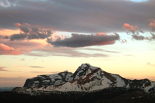 
                    The sunset from Swiftcurrent Pass.
                                            (Michael May)
                                        