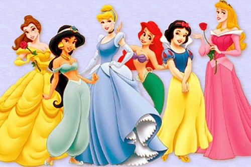 
                    The Disney Princesses. From left: Belle from "Beauty and the Beast", Jasmine from "Aladdin", Cinderella, Ariel from "The Little Mermaid", Snow White and Aurora from "Sleeping Beauty".
                                            (Courtesy Walt Disney Co.)
                                        