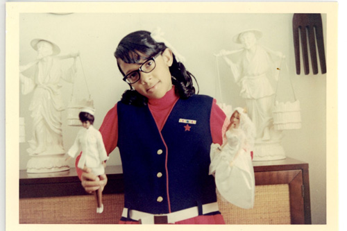 
                    Desiree poses with her brand new Barbies in the early 1970s when she was about 11 years old. Barbies weren't just dolls; they were her best friends.
                                            (Nancy Rosenbaum)
                                        