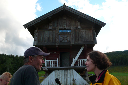 
                    Jon Maelansmo has restored his stabbua, a 300- year-old building once used to store grain and food.
                                            (Leif Larsen)
                                        