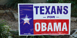 An Obama sign in Texas