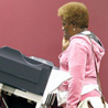 An Ohio voter during early voting in Toledo, Ohio.